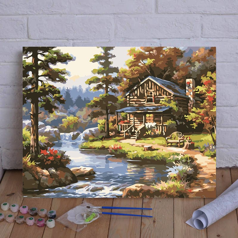 DIY Painting By Numbers - Creekside Lodge