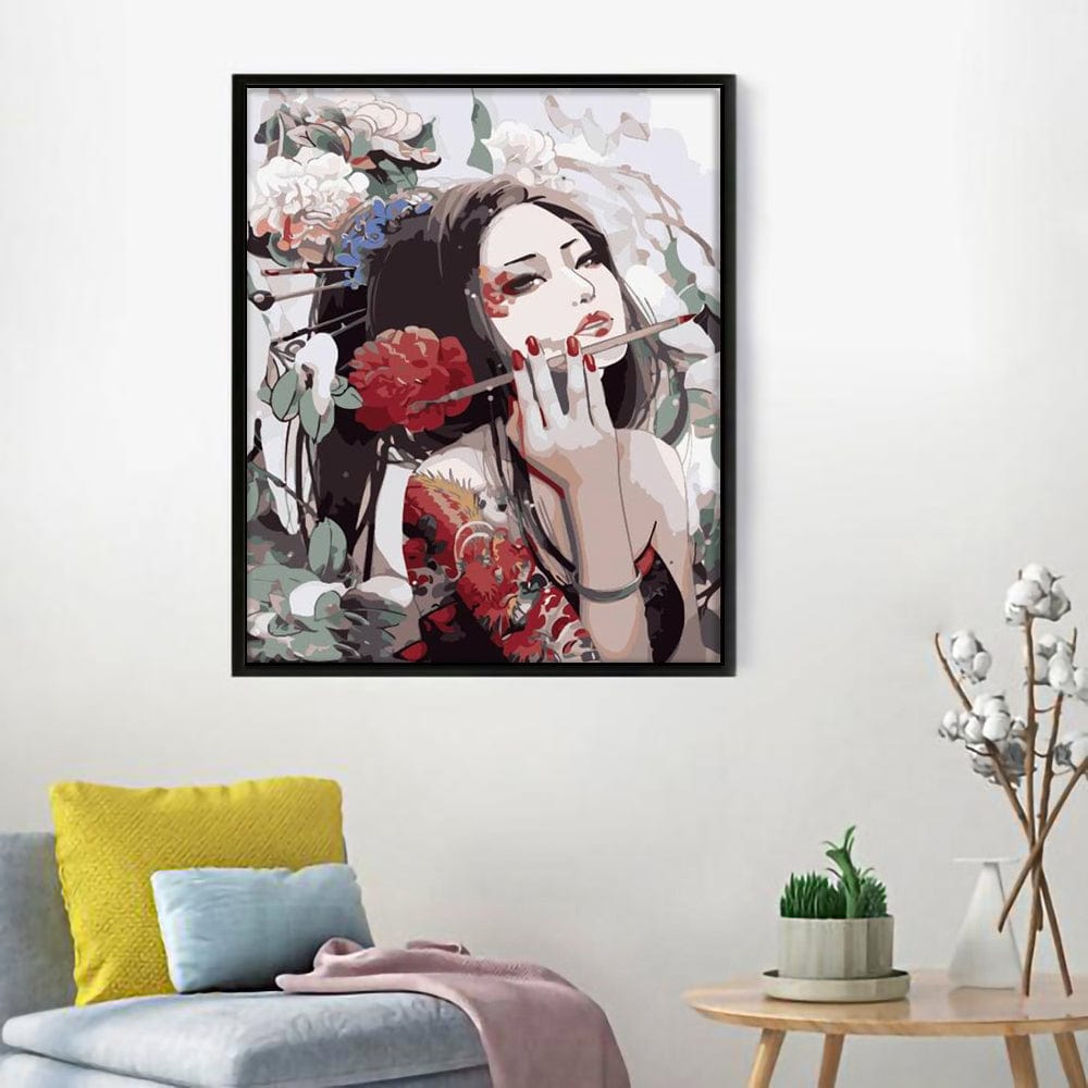 DIY Painting By Numbers - Woman With Tattoo