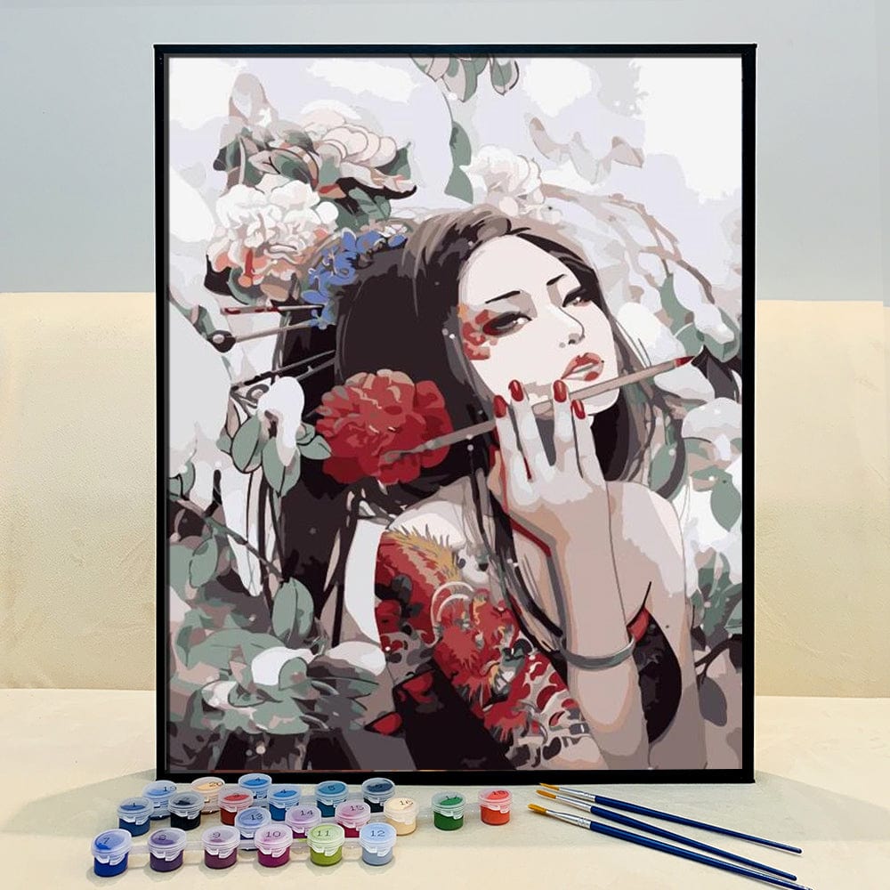 DIY Painting By Numbers - Woman With Tattoo