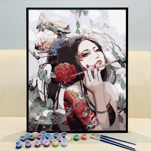 DIY Painting By Numbers - Woman With Tattoo