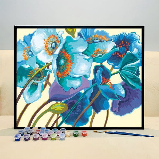 DIY Painting By Numbers - Blue Flower