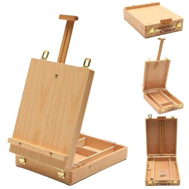 Wooden Desktop Easel & Storage Case