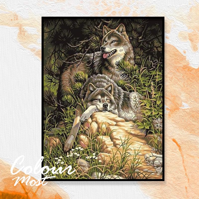 DIY Painting By Numbers -  Wolf (16"x20" / 40x50cm)