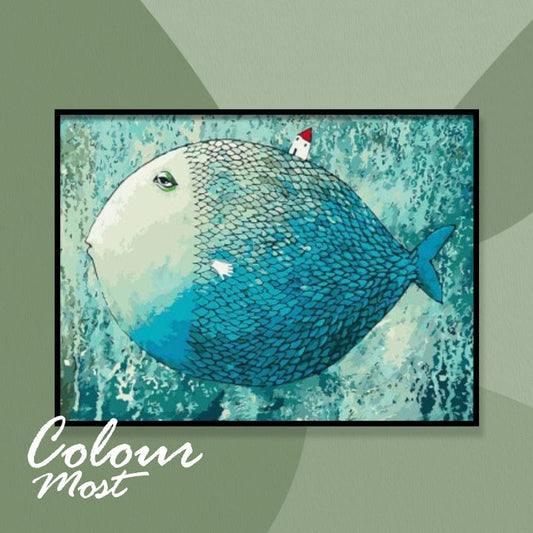 DIY Painting By Numbers - Sleeping Fish (16"x20" / 40x50cm)