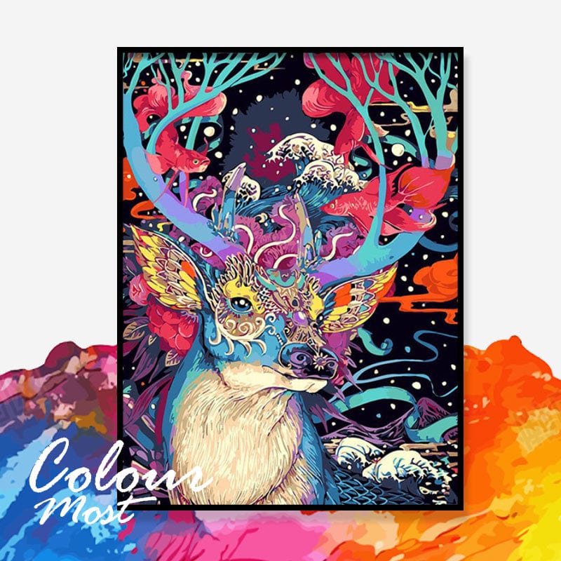 DIY Painting By Numbers - Christmas Deer (16"x20" / 40x50cm)