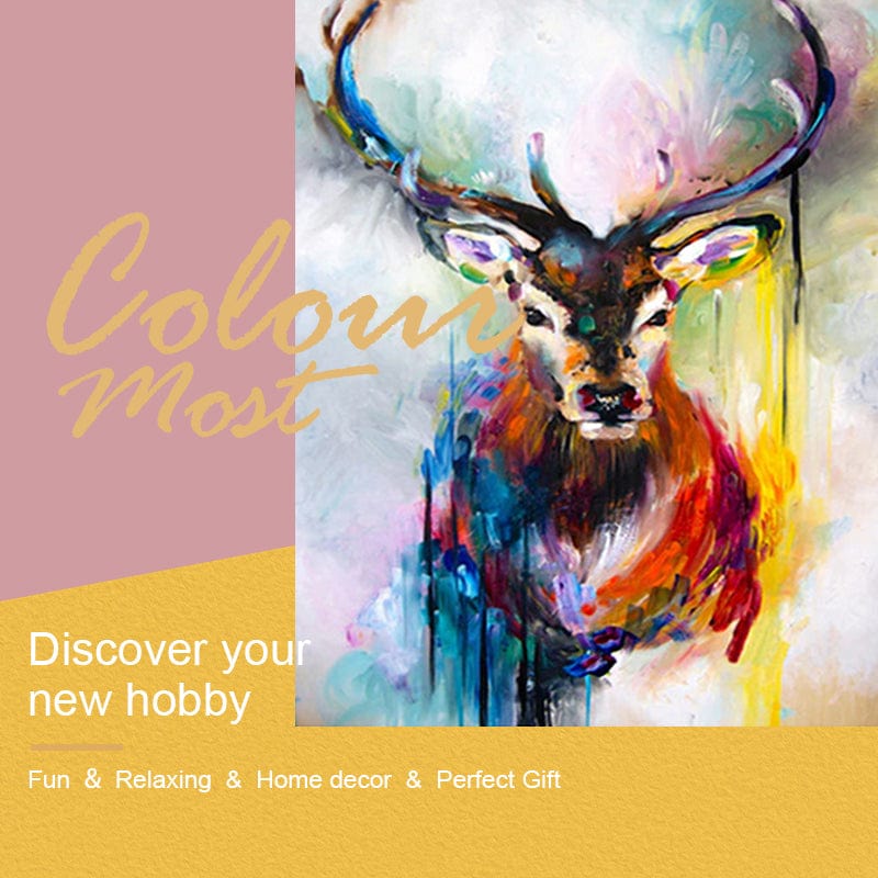 DIY Painting By Numbers -Abstract Deer(16"x20" / 40x50cm)