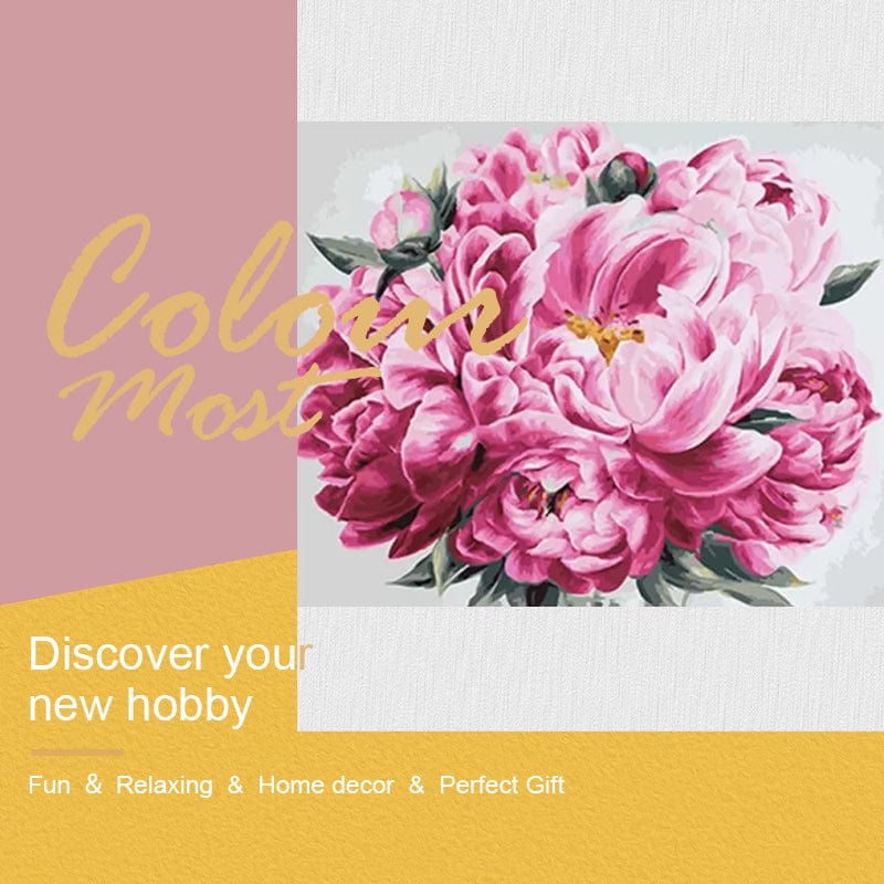 DIY Painting By Numbers -Pink Flower (16"x20" / 40x50cm)