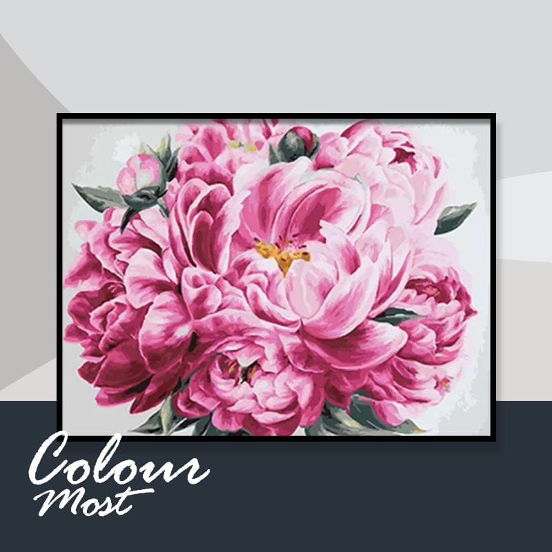 DIY Painting By Numbers -Pink Flower (16"x20" / 40x50cm)