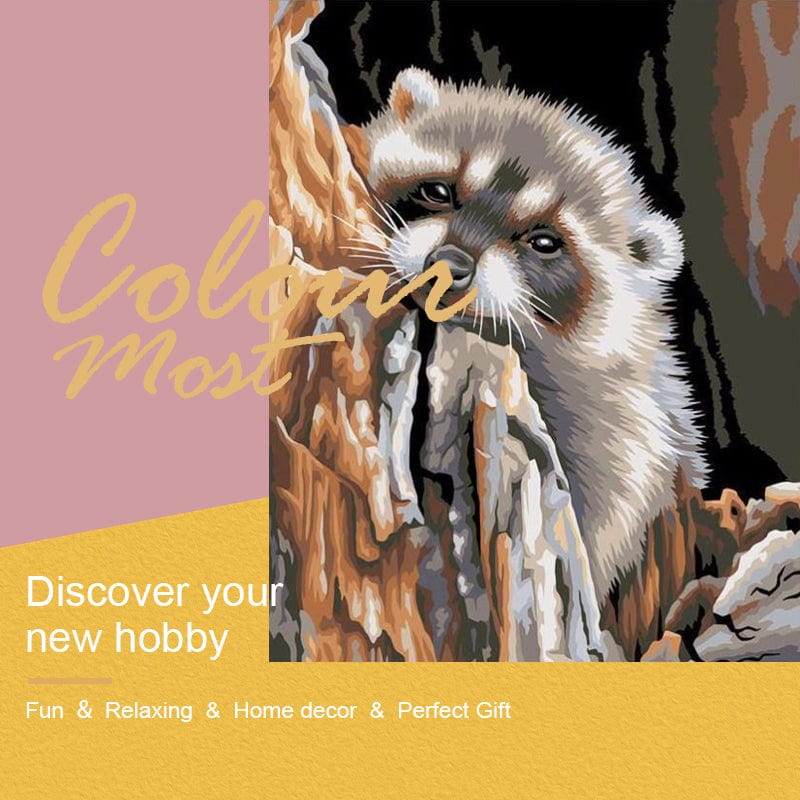 DIY Painting By Numbers - Raccoon (16"x20" / 40x50cm)