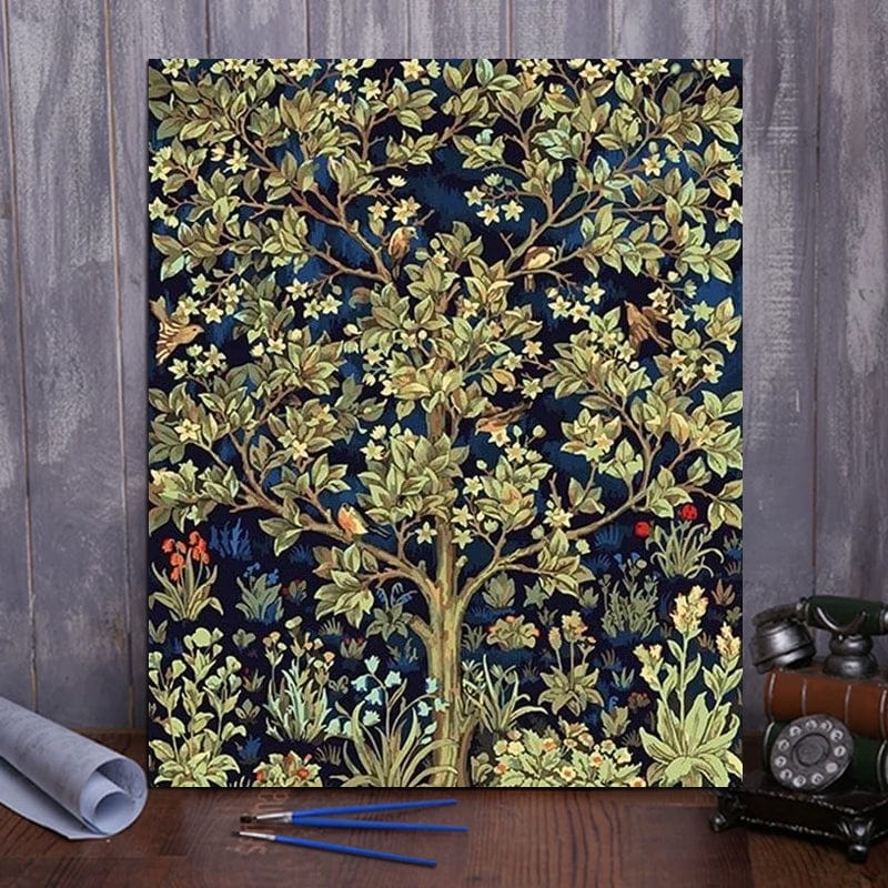 DIY Painting By Numbers - 'Tree Of Life' by William Morris (16"x20" / 40x50cm)
