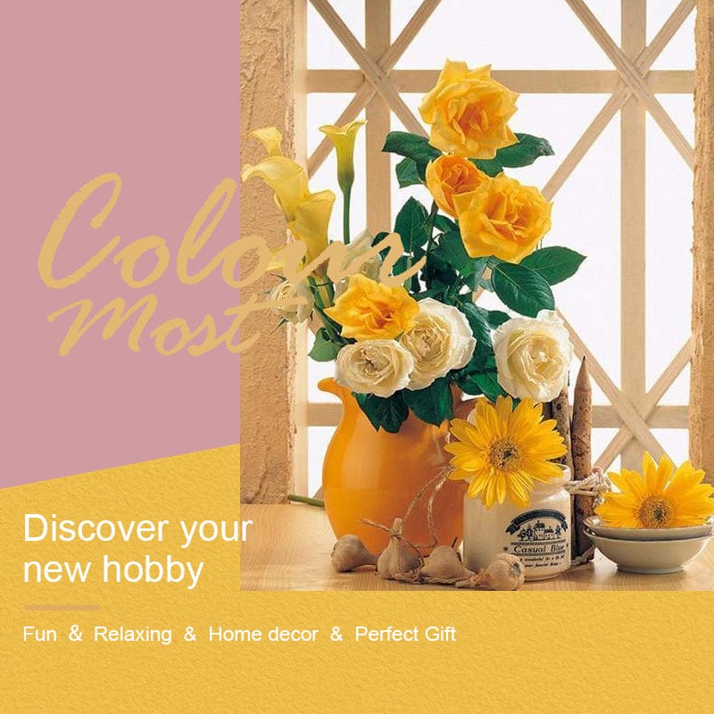 DIY Painting By Numbers - Flowers (16"x20" / 40x50cm)