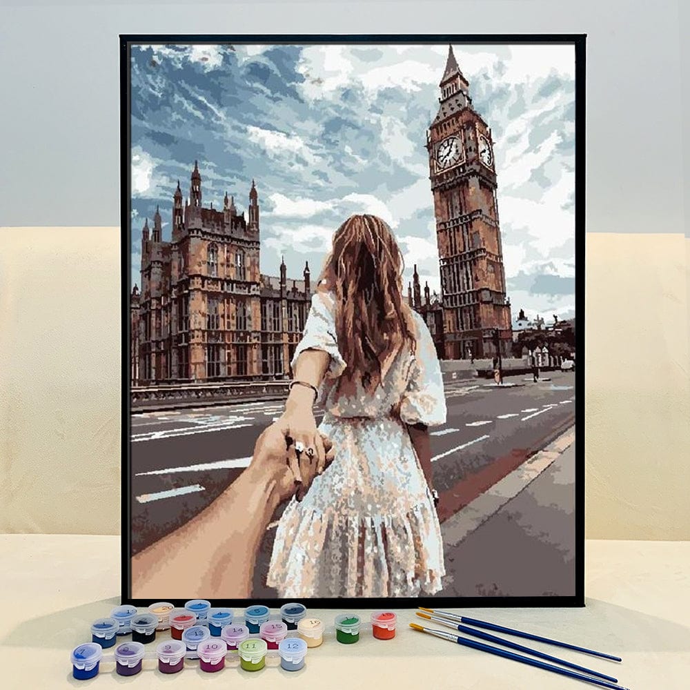 DIY Painting By Numbers - Girl And Big Ben