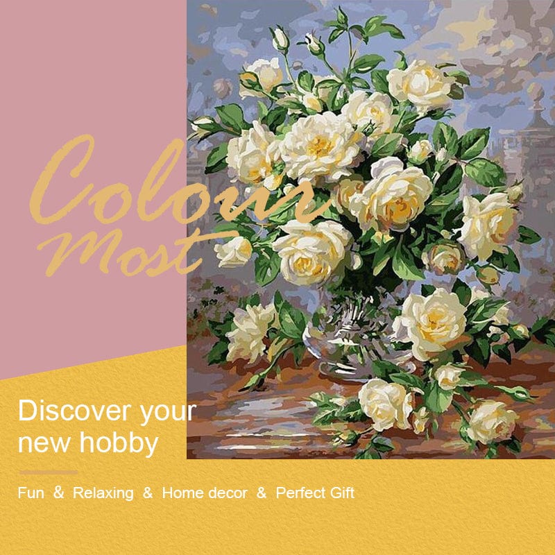 DIY Painting By Numbers - European Flower (16"x20" / 40x50cm)