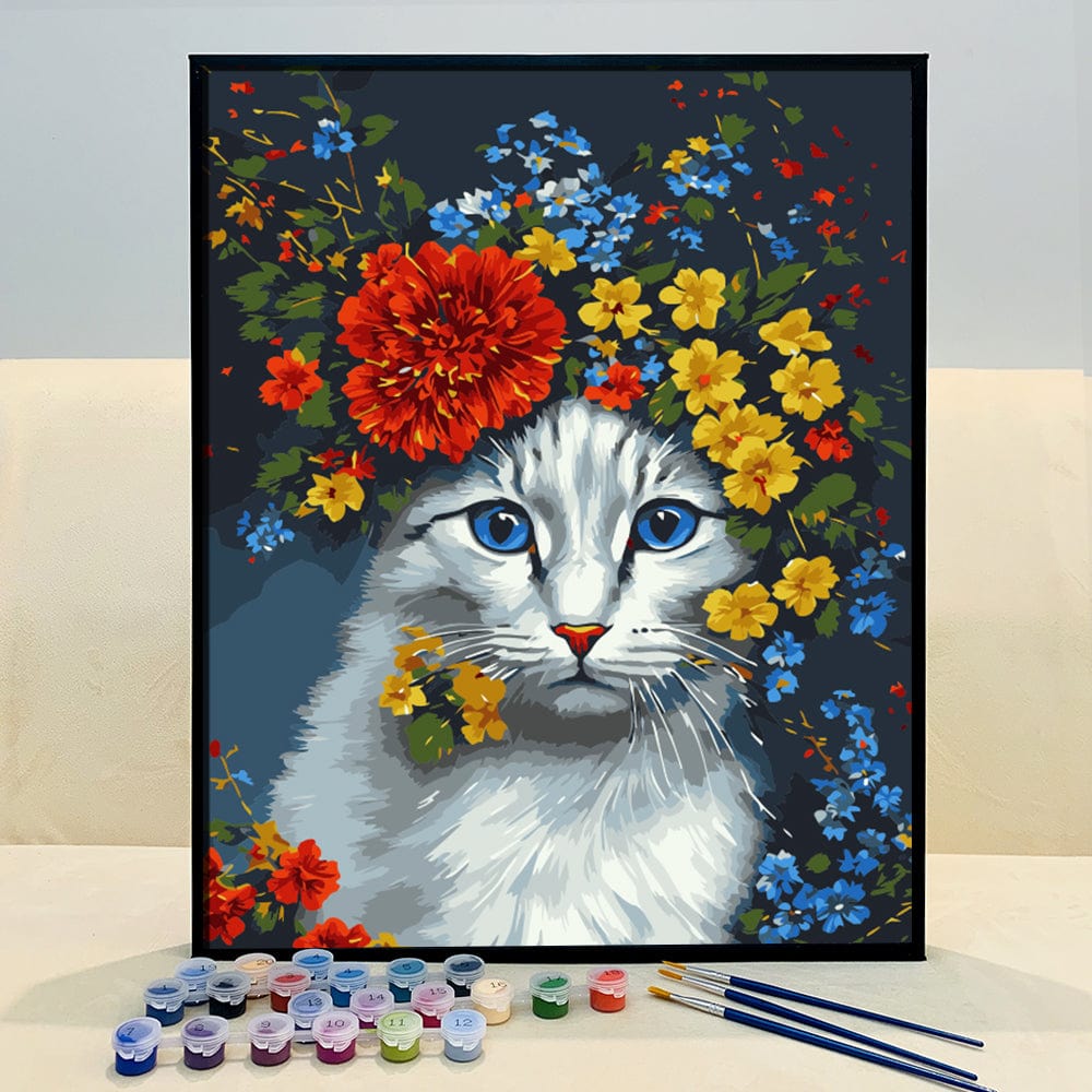 ColourMost™ DIY Painting By Numbers (EXCLUSIVE) - The Blossoming Cat (16"x20")