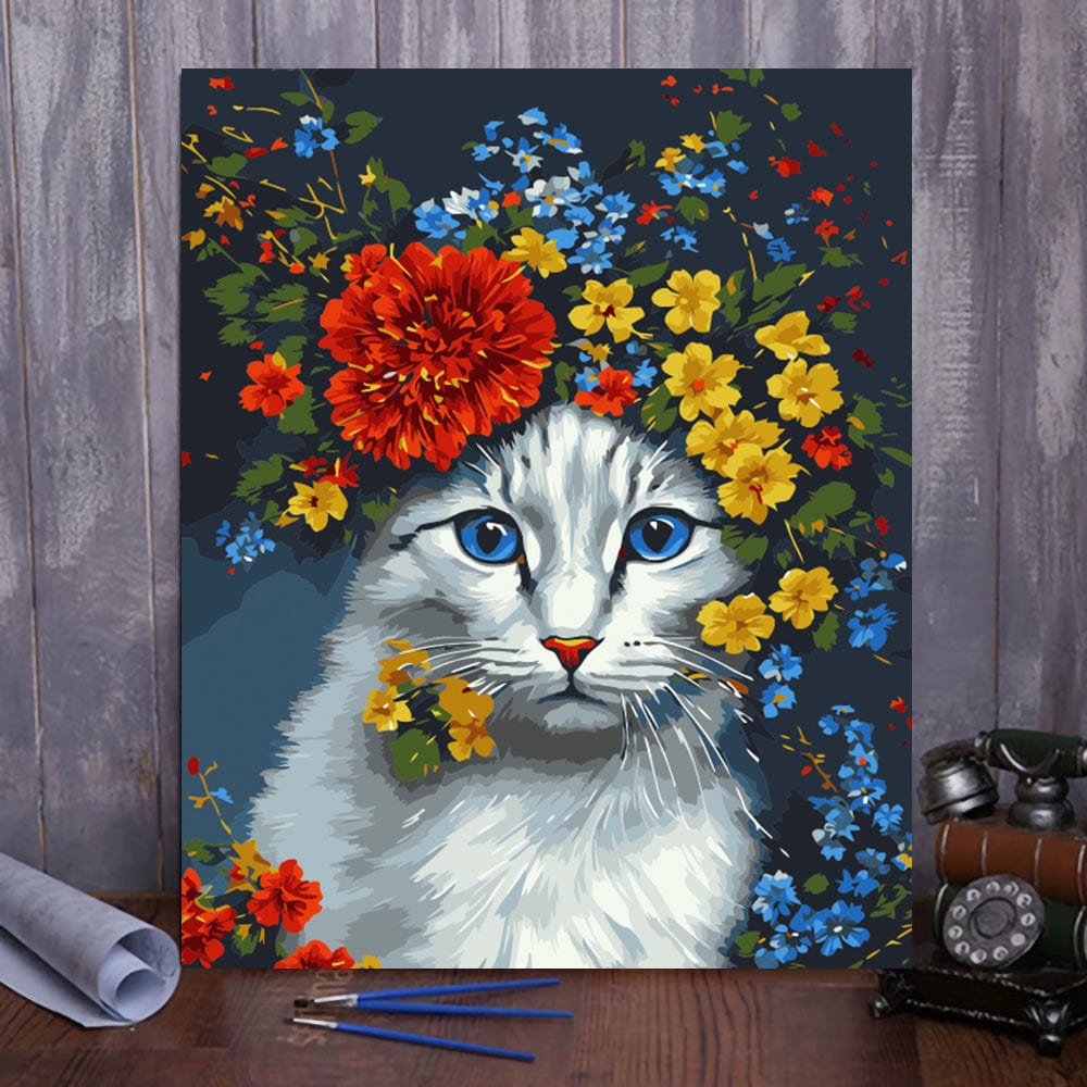 ColourMost™ DIY Painting By Numbers (EXCLUSIVE) - The Blossoming Cat (16"x20")