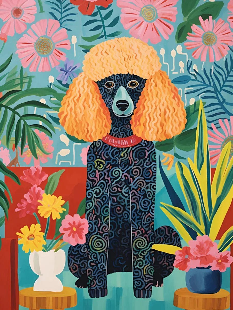 'Colorful Poodle' Paint by Numbers Kit - Immerse Yourself in a Spectrum of Joy, Embrace Doggo Tranquility, An Ideal Treat for Pooch Fans and Art Devotees Alike! - ArtVibe Paint by Numbers