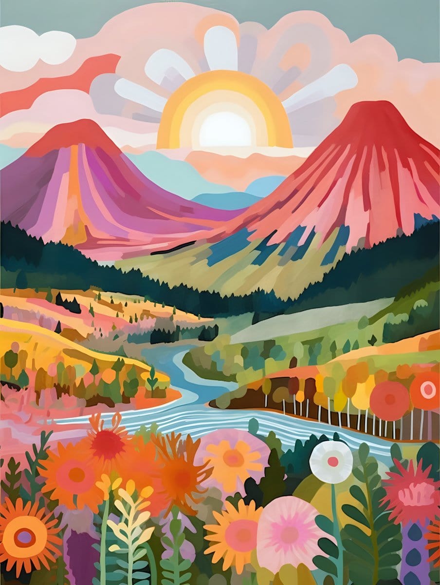【Valentine's Day Sale】 Colorful Mountains Series by ColourMost™ #09 |  Original Paint by Numbers | Also ship to UK, CA, AU, and NZ