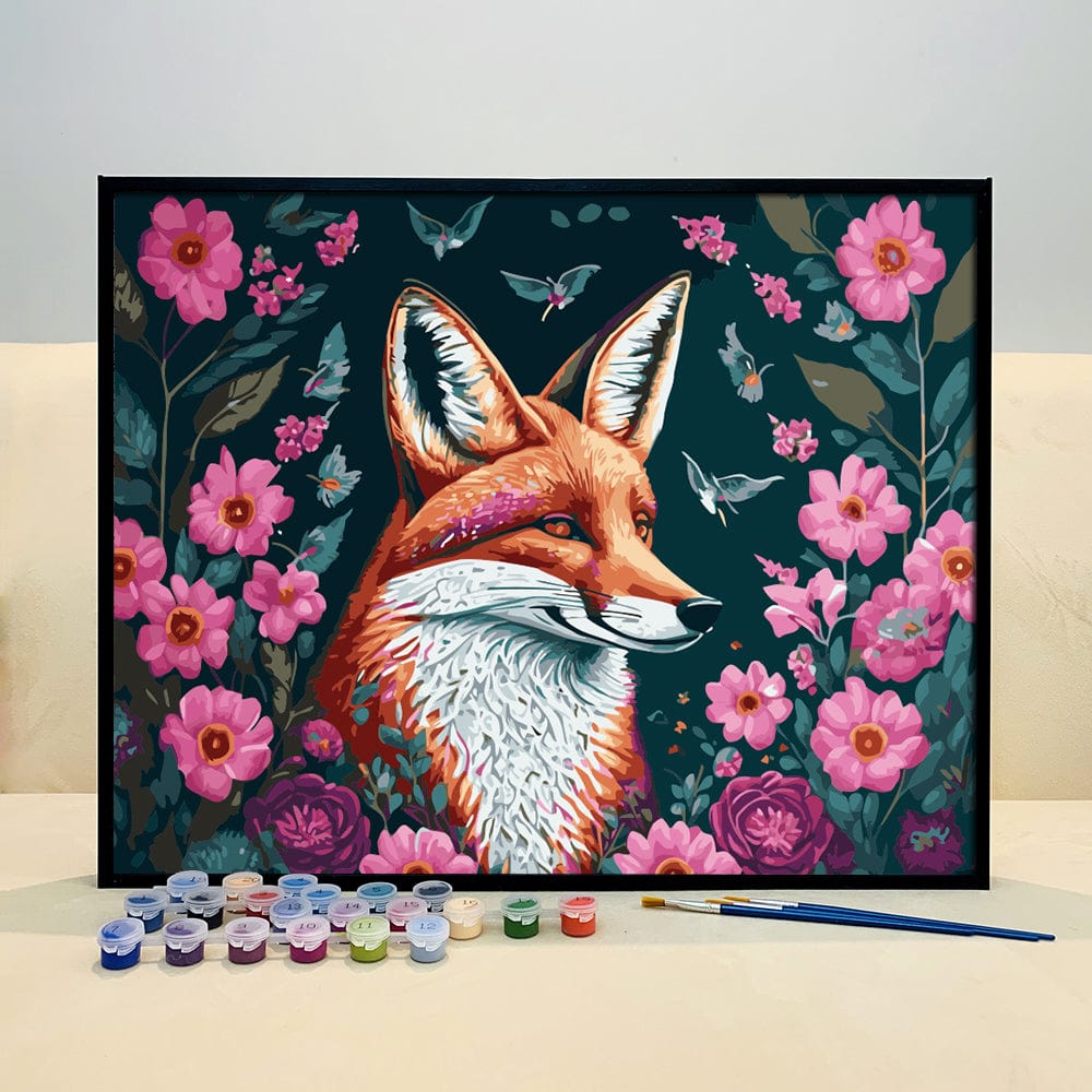 ColourMost™ DIY Painting By Numbers (EXCLUSIVE) - Fox in flowers (16"x20")