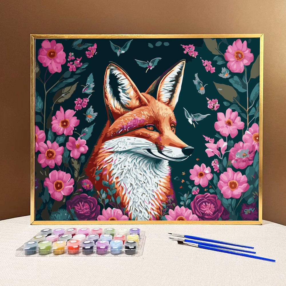 ColourMost™ DIY Painting By Numbers (EXCLUSIVE) - Fox in flowers (16"x20")