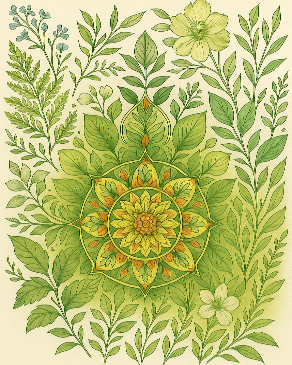 "Serenity Mandalas" Series - Botanical P251104#02 | Original Paint by Numbers | Diamond Painting (16"x20" / 40x50cm)