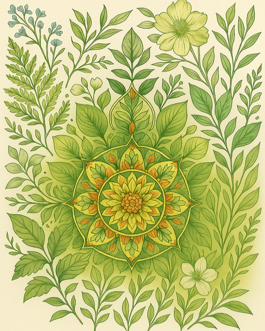 "Serenity Mandalas" Series - Botanical P251104#02 | Original Paint by Numbers | Diamond Painting (16"x20" / 40x50cm)