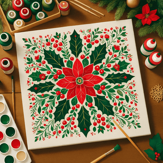 "Serenity Mandalas" Series - Botanical P12#18 | Original 🎨 Paint by Numbers | 💎 Diamond Painting (16"x16" / 40x40cm)