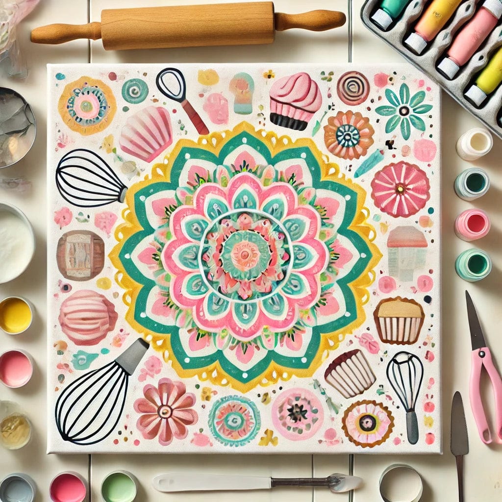 "Serenity Mandalas" Series by ColourMost™ - Baking #01 | Original Paint by Numbers (16"x16" / 40x40cm)