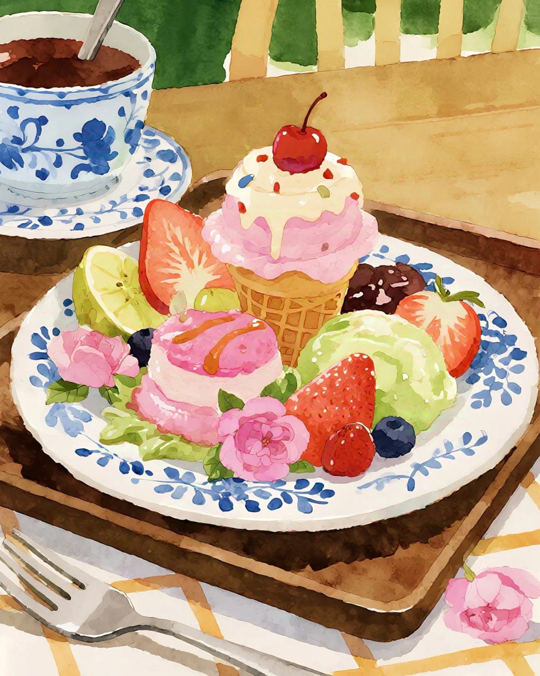 Morning Delight Series – Paint by Numbers Kits for Adults | DIY Art of Fruits, Desserts & Cozy Tables