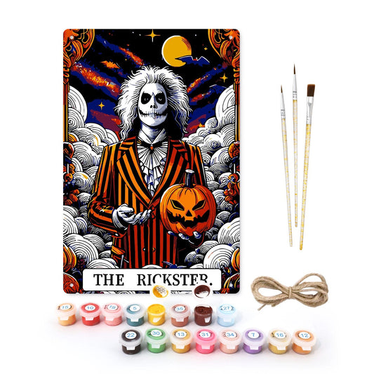 ColourMost™ Metal Bar/Posters Art Paint By Numbers- Halloween Skeleton #23 (20x30cm /7.8"x11.8")