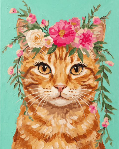 アイドル [MINYYUNY] Bing Lettering PET Color 01_orange_tabby_flower_crown_g