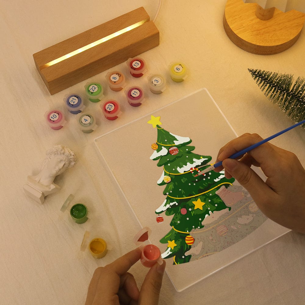 ColourMost™ LED Paint by Numbers Series #01: 'Christmas Tree' (6"x8" / 15x20cm)