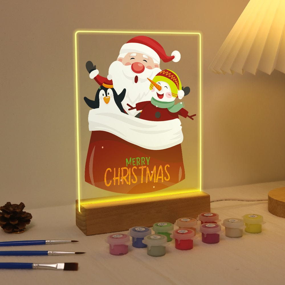 ColourMost™ LED Paint by Numbers Series #03: 'Santa, Snowman & Penguin' (6"x8" / 15x20cm)