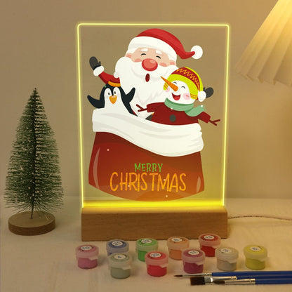 ColourMost™ LED Paint by Numbers Series #03: 'Santa, Snowman & Penguin' (6"x8" / 15x20cm)