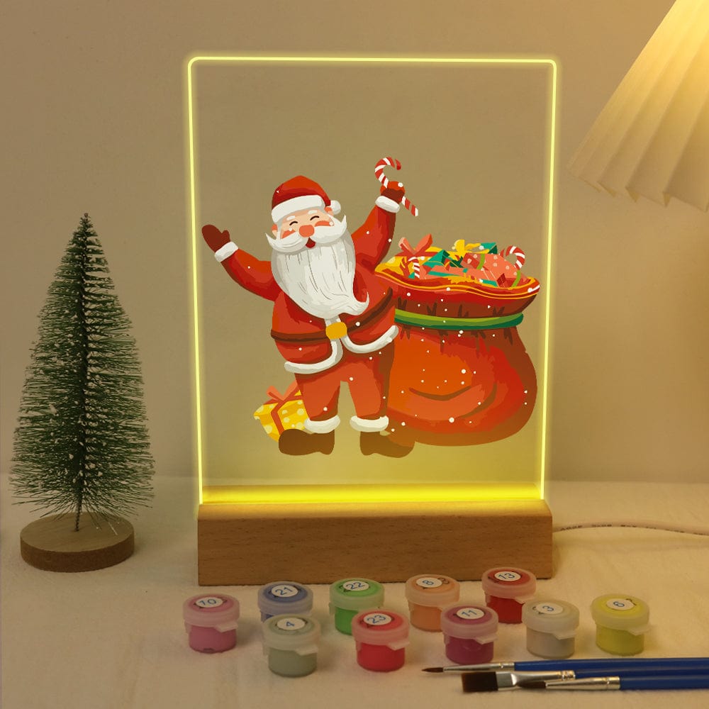 ColourMost™ LED Paint by Numbers Series #09: 'Santa with Gift Bag' (6"x8" / 15x20cm)