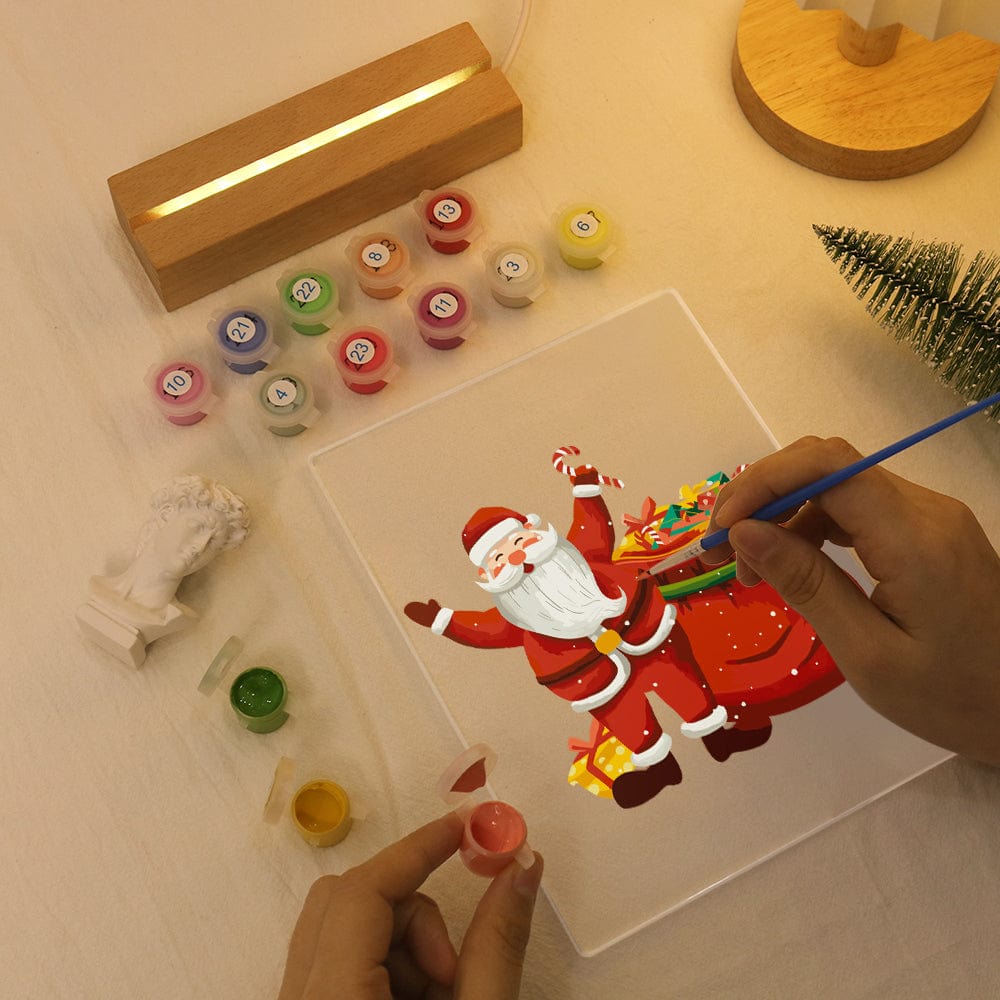 ColourMost™ LED Paint by Numbers Series #09: 'Santa with Gift Bag' (6"x8" / 15x20cm)