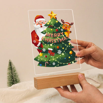 ColourMost™ LED Paint by Numbers Series #04: 'Santa & Reindeer Christmas Tree' (6"x8" / 15x20cm)