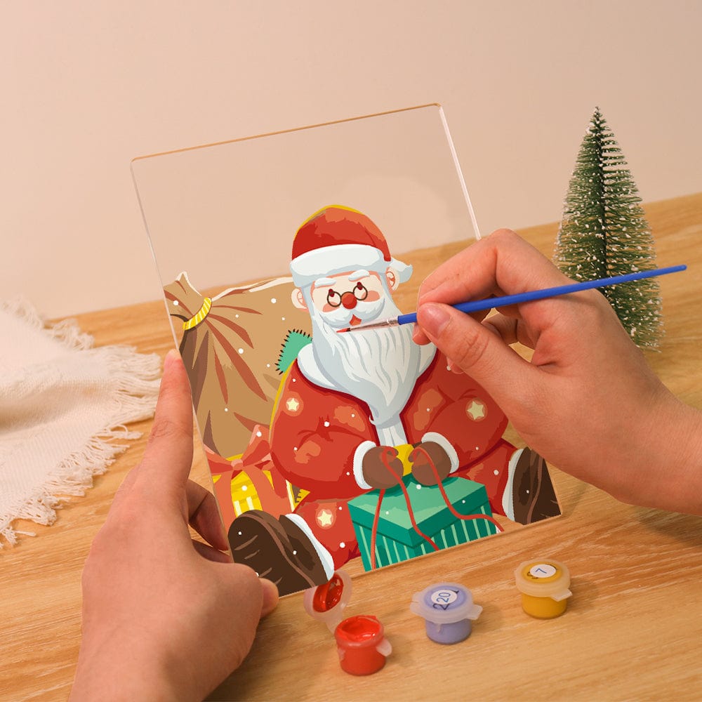 ColourMost™ LED Paint by Numbers Series #10: 'Classic Santa' (6"x8" / 15x20cm)