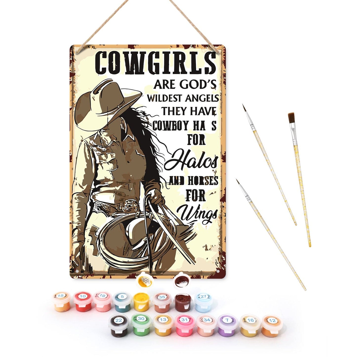 ColourMost™ Metal Bar/Posters Art Paint By Numbers- Wild Angels #24 (20x30cm /7.8"x11.8"）