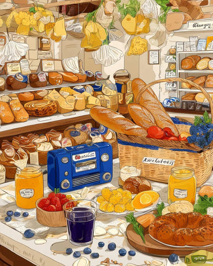 Bakery Morning Series – Paint by Numbers Kits for Adults | DIY Art of Bread, Coffee & Cozy Shops