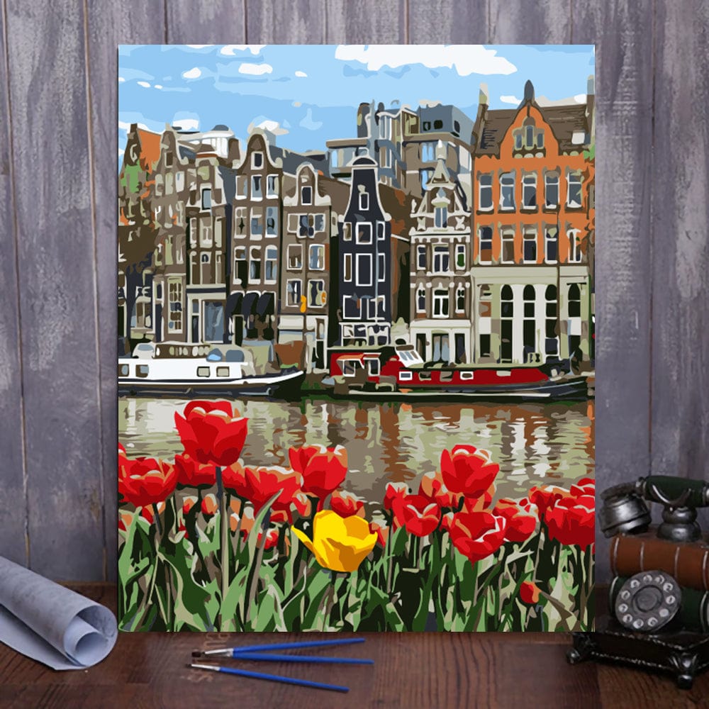 ColourMost™ DIY Painting By Numbers - Charming tulips (16"x20")