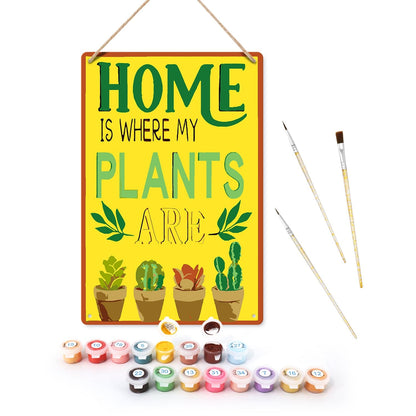 ColourMost™ Metal Bar/Posters Art Paint By Numbers- Home Is Where My Plants Are #33 (20x30cm /7.8"x11.8"）