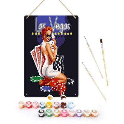 ColourMost™ Metal Bar/Posters Art Paint By Numbers- Viva Las Vegas #26 (20x30cm /7.8"x11.8"）
