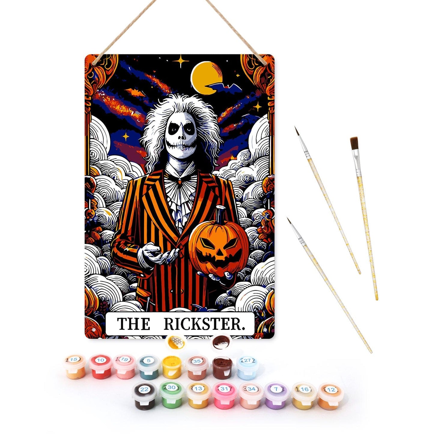 ColourMost™ Metal Bar/Posters Art Paint By Numbers- Halloween Skeleton #23 (20x30cm /7.8"x11.8"）