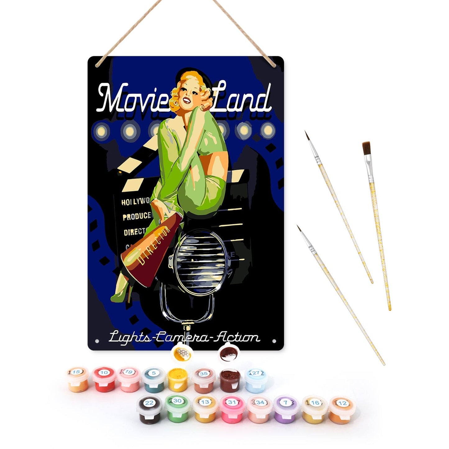 ColourMost™ Metal Bar/Posters Art Paint By Numbers- Movie Star #25 (20x30cm /7.8"x11.8"）