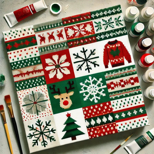 "Ugly Sweater" Series by ColourMost™ #03 | Original Paint by Numbers (16"x16" / 40x40cm)