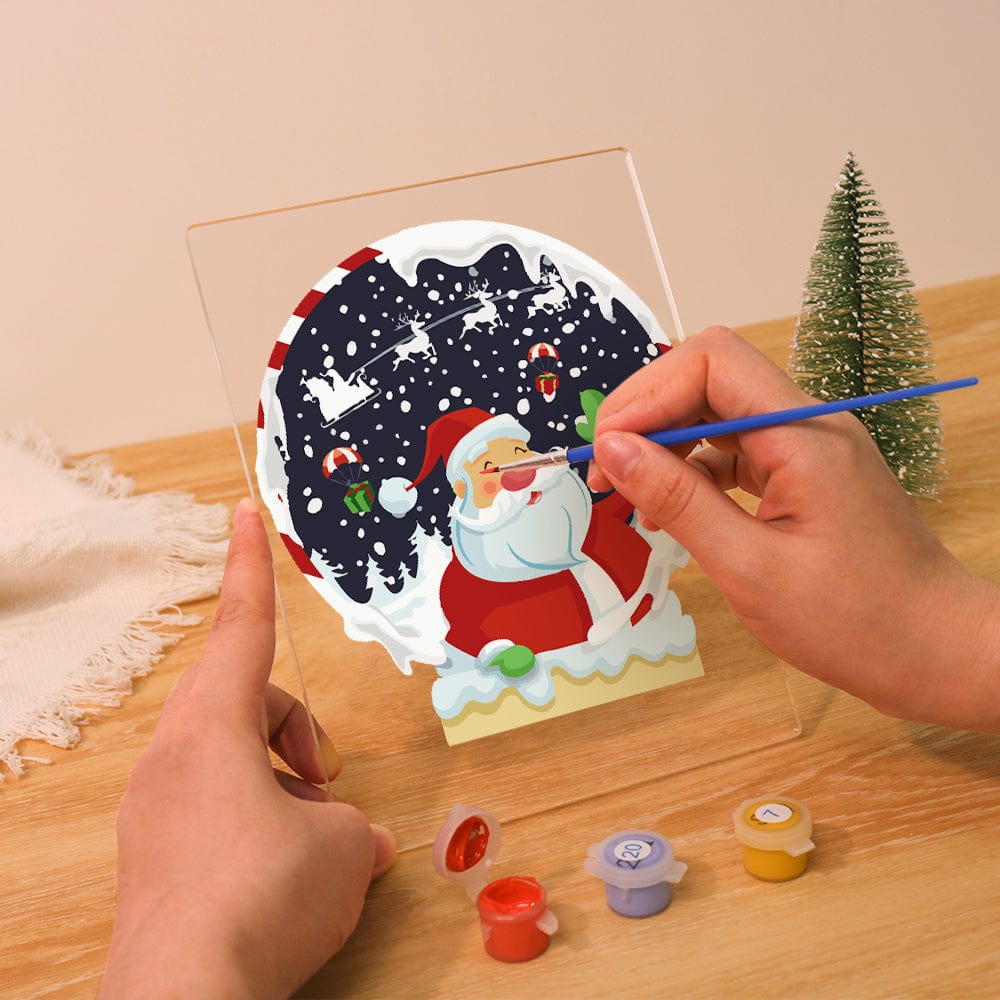 ColourMost™ LED Paint by Numbers Series #07: 'Santa Snow Globe' (6"x8" / 15x20cm)