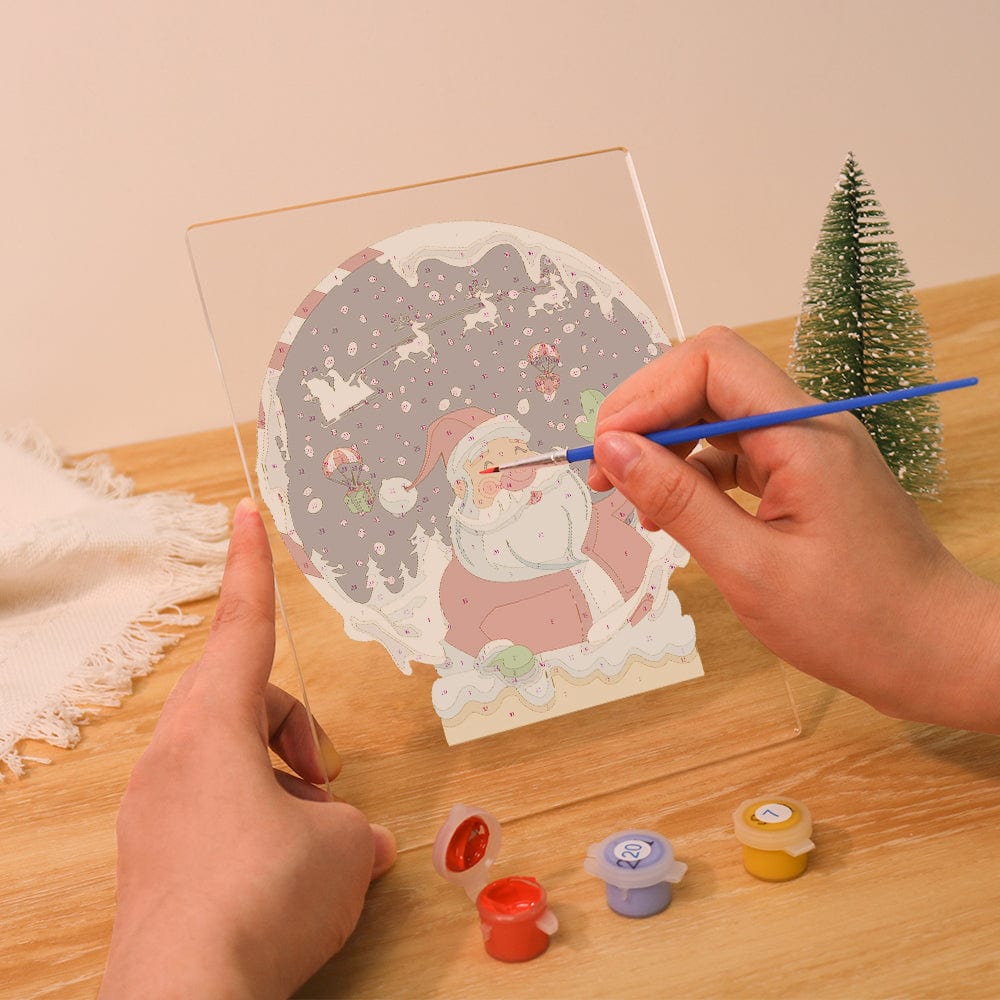 ColourMost™ LED Paint by Numbers Series #07: 'Santa Snow Globe' (6"x8" / 15x20cm)