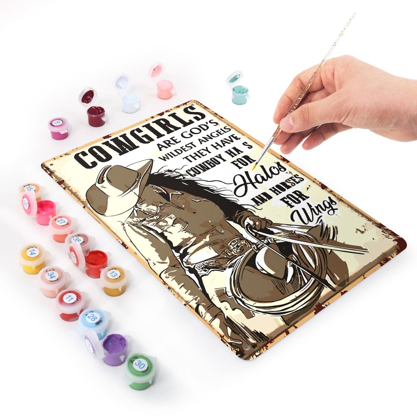 ColourMost™ Metal Bar/Posters Art Paint By Numbers- Wild Angels #24 (20x30cm /7.8"x11.8"）