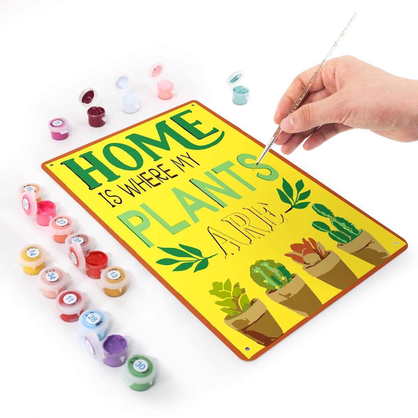 ColourMost™ Metal Bar/Posters Art Paint By Numbers- Home Is Where My Plants Are #33 (20x30cm /7.8"x11.8"）