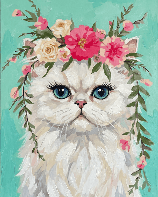 Persian | "Blooming Pets" Original Paint by Numbers (16"x20" / 40x50cm)